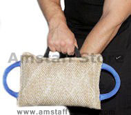 Right Jute Bite Pillow - 3 handle bite tug for young dogs Right Jute Bite Pillow - 3 handle bite tug for young dogs