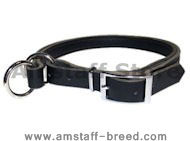 Adjustable Leather Slip Collar&Solid NICKEL hardware Amstaff
