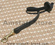 Leather Obedience Dog Leash with Pull Tab 2 foot for Amstaff