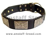 Gorgeous War Dog Leather Dog Collar - Like in the movies