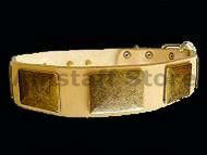 Handcrafted Leather Dog Collar With Vintage Massive Plates