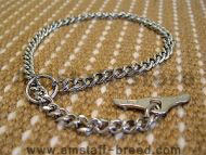Choke dog collar with toggle steel chromium plated