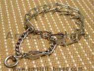 Dog pinch collar with swivel and small quick release snap hook