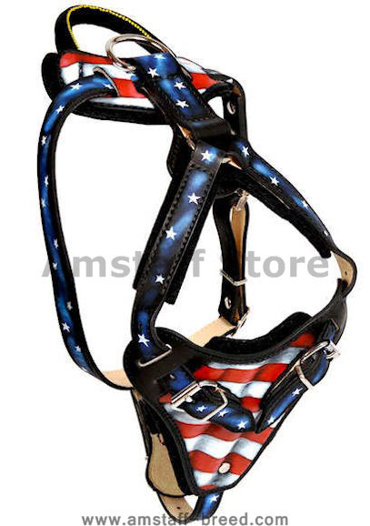 American Flag Dog Harness-USA pride Harness for Amstaff