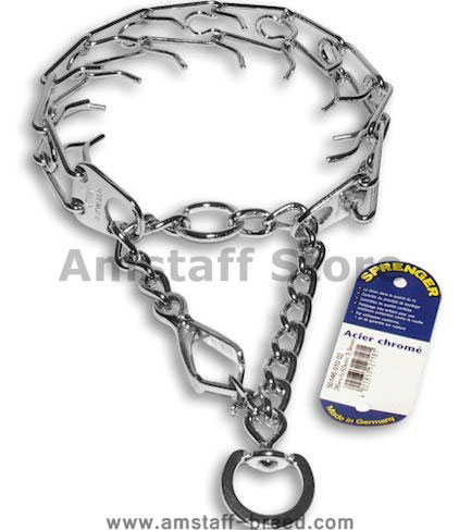 Select Chrome Pinch Collar w/h Quick Release-Amstaff training