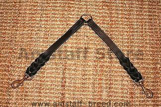 Braided leather coupler for walking 2 dogs  for amstaff 