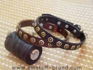 Gorgeous Wide Leather Dog Collar With Doted Circles
