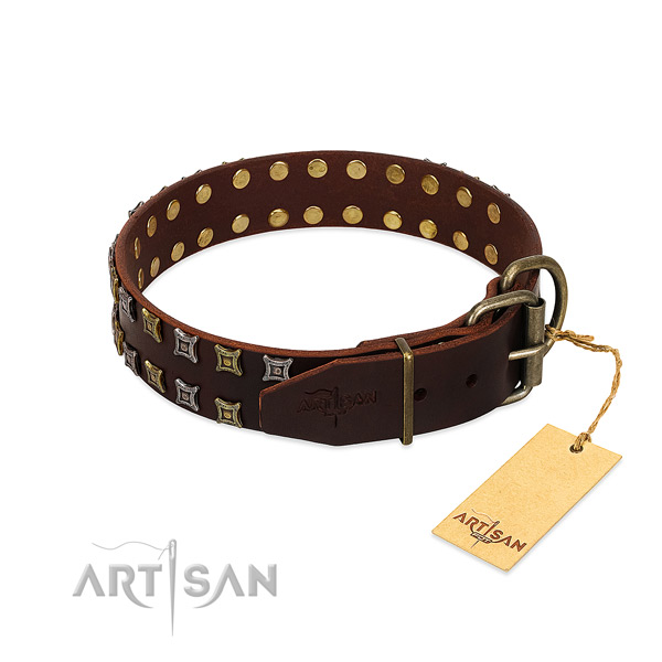 Soft full grain leather dog collar handcrafted for your dog