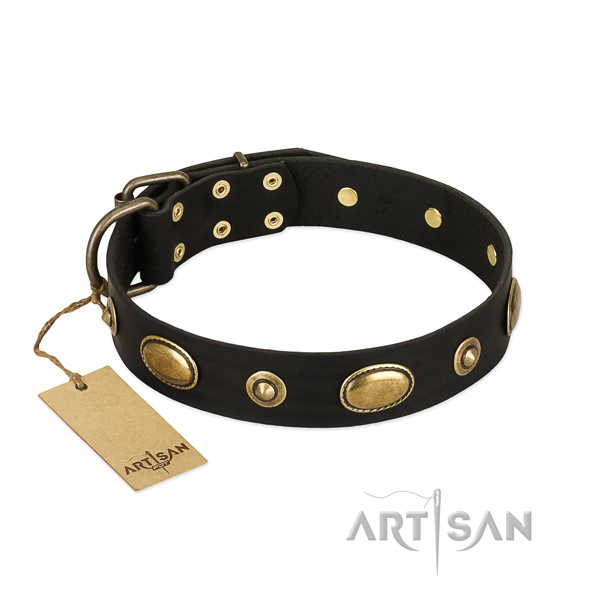 Easy adjustable leather collar for your pet