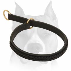 Durable Leather Choke Collar For American Bulldog